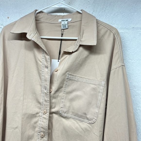 NEW rachel paige cotton button down SIZE SMALL OVERSIZED - Picture 2 of 3